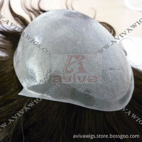 Human Hair Mono Base Men's Toupee